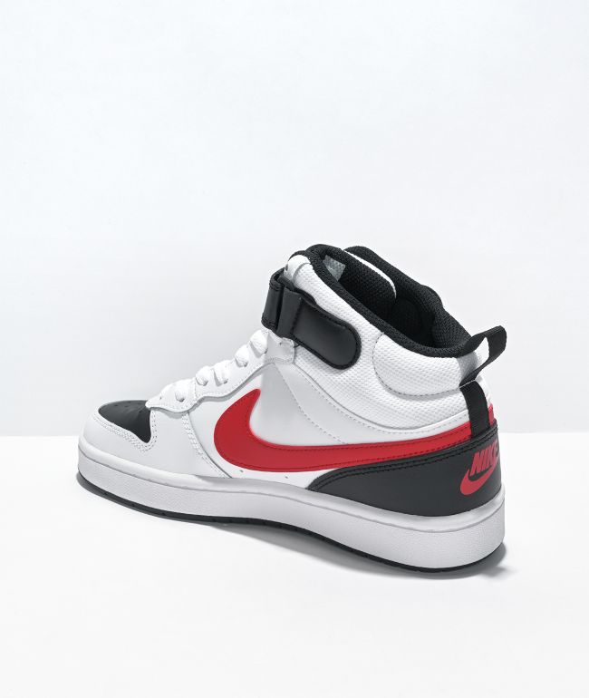 nike black white red shoes